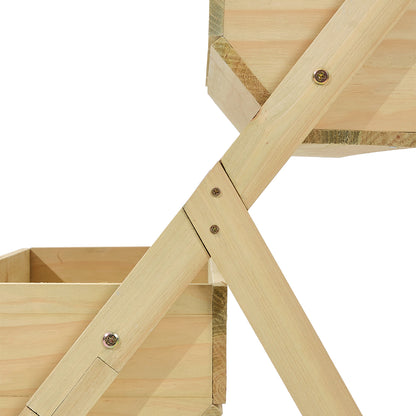 3-Tier Wooden Planter Box with Drainage Holes