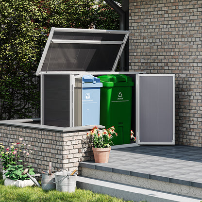 5x2ft Grey Aluminum Alloy Garden Bin Storage Shed