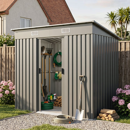 4x8FT Metal Garden Storage Shed