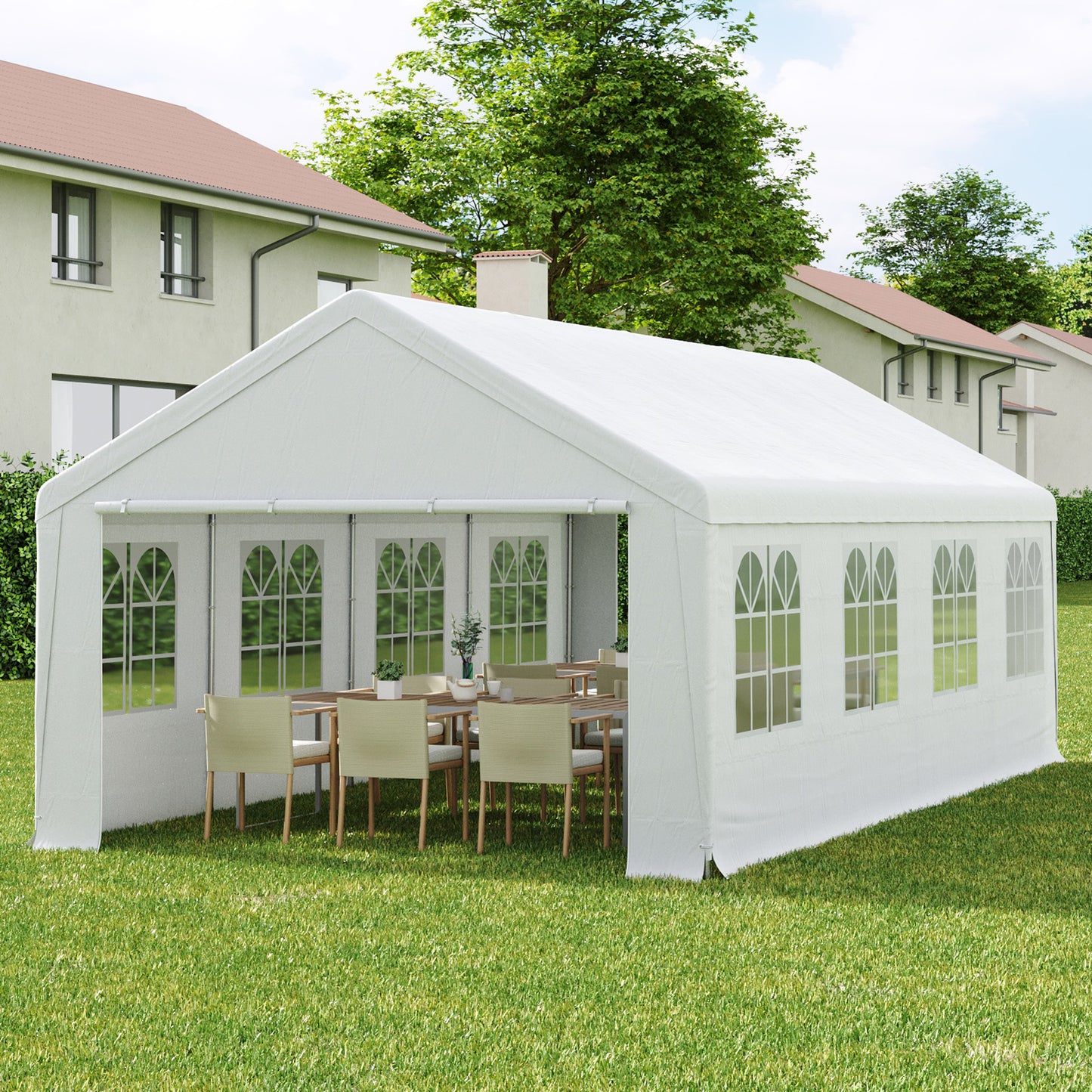Garden Party Tent with Removable Sidewalls and Doors