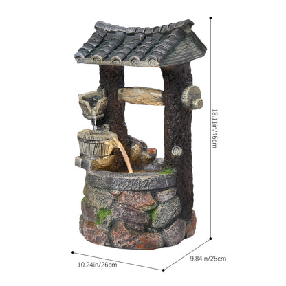 Solar Garden Water Fountain with Cascading Water Feature