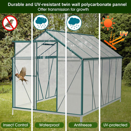 10 x 6 ft Aluminium Hobby Greenhouse with Base