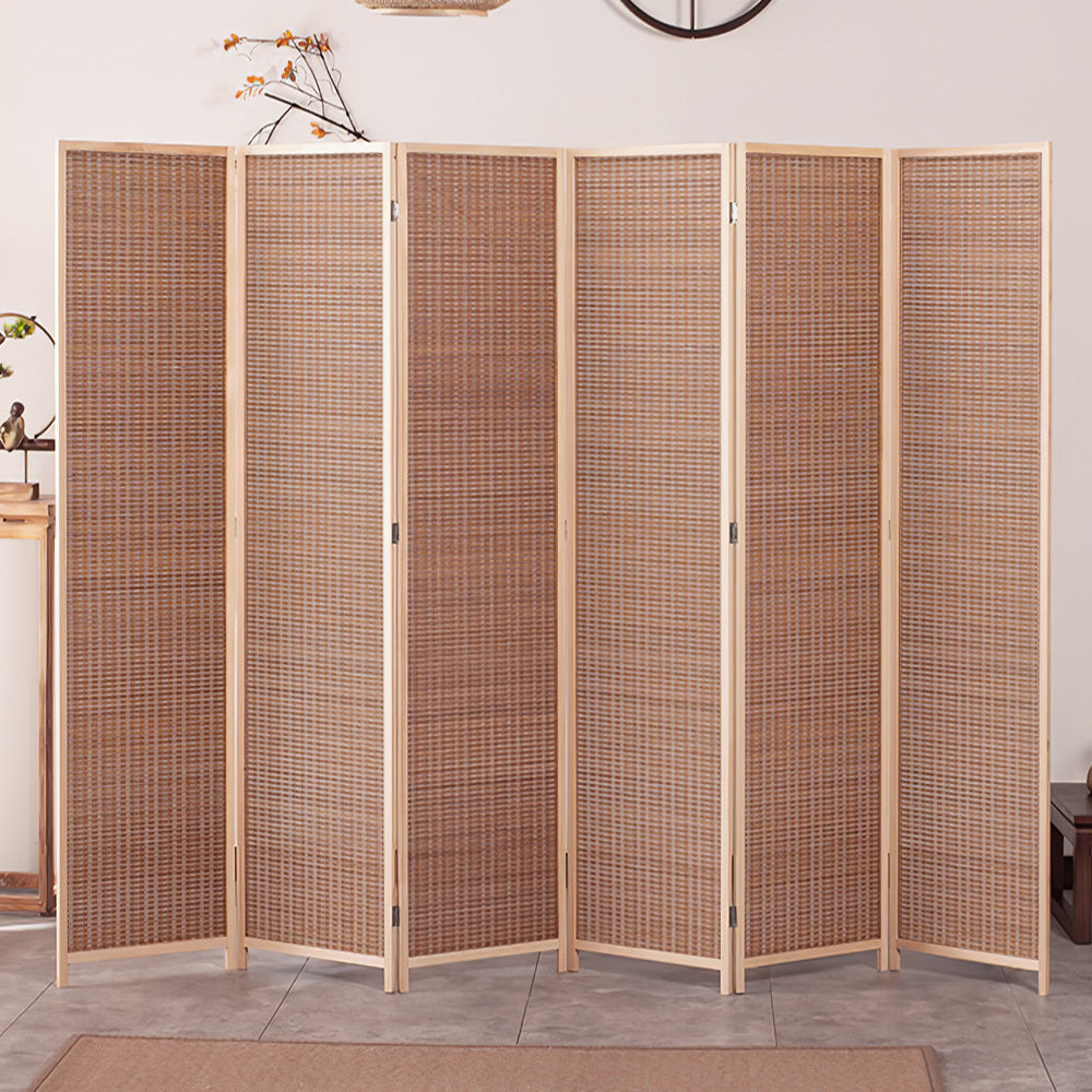 Brown Bamboo Woven 6-Panel Folding Room Divider – Garden Sanctuary