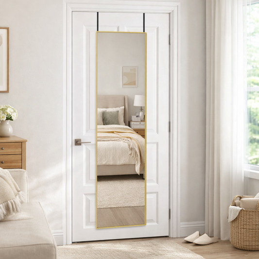 Metal Frame Over the Door Full Length Mirror