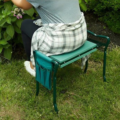Folding Garden Kneeling Stool with 2 Detachable Tool Bags