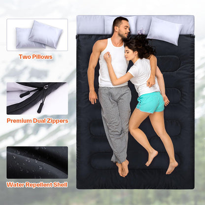 Large Double Sleeping Bag with Two Pillows