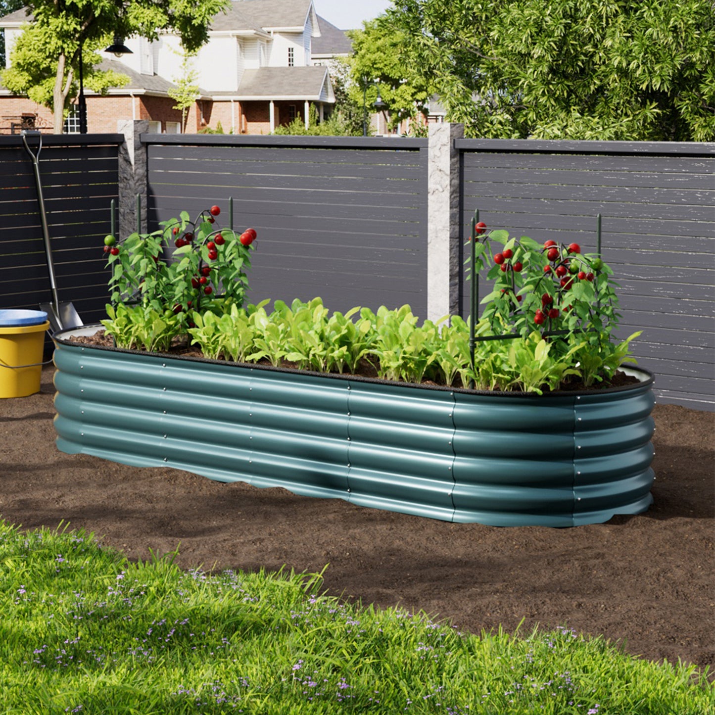 Oval-Shaped Galvanised Steel Raised Garden Bed
