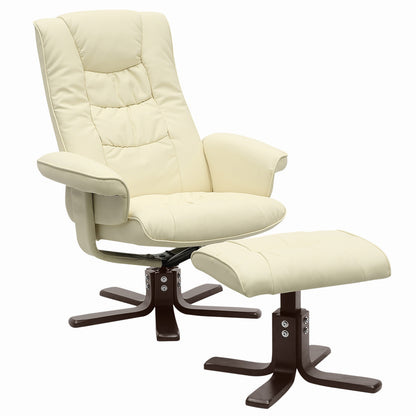 Upholstered Swivel Recliner Chair with Ottoman