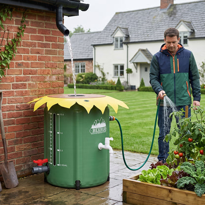 50L Collapsible Rain Barrel with Spigot & Overflow