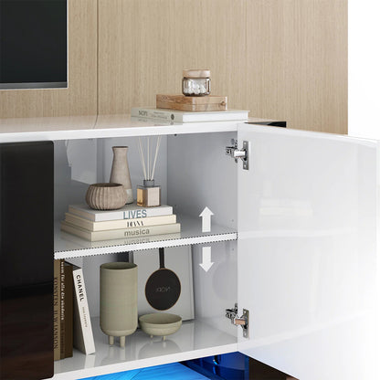 Recessed Electric Fireplace TV Stand with Remote Control