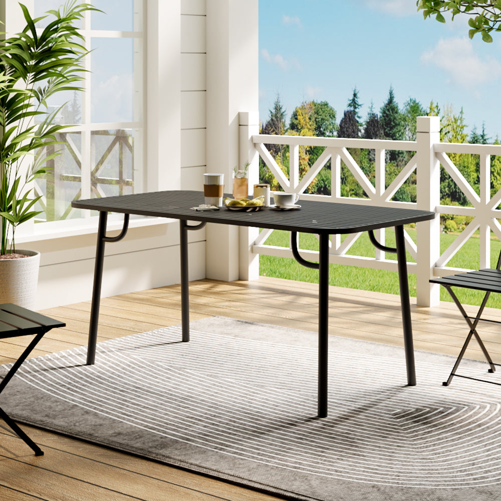 Black Wrought Iron Garden Patio Metal Table