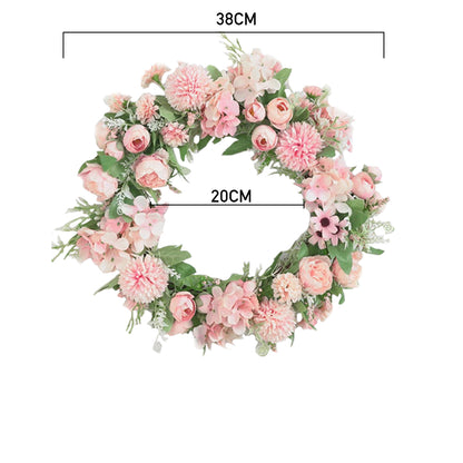 Spring Artificial Peony Wreath Mixed Flowers for Wedding Decor