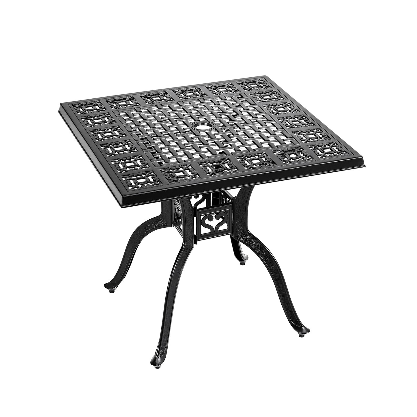 Black Cast Aluminum Outdoor Dining Table