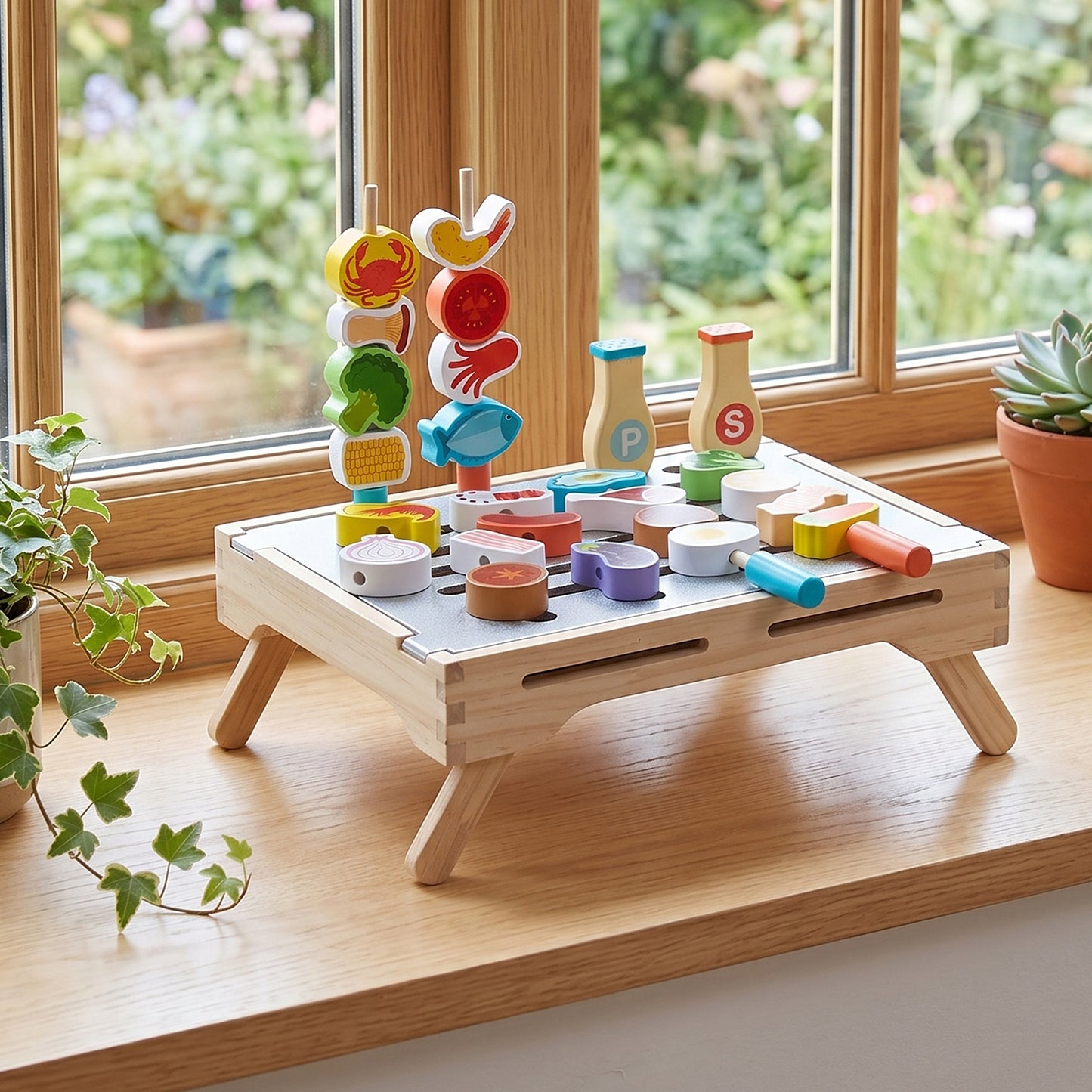 Wooden BBQ Grill Playset