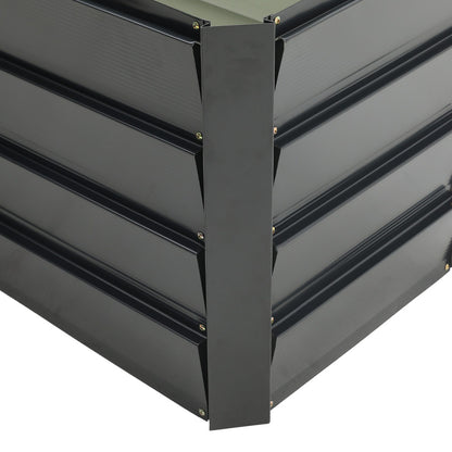 Outdoor Metal L-Shaped Raised Garden Bed