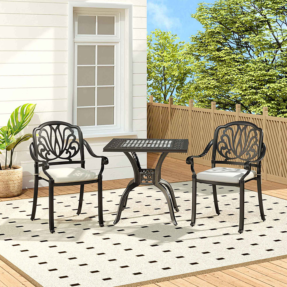 Black Cast Aluminum Outdoor Dining Table