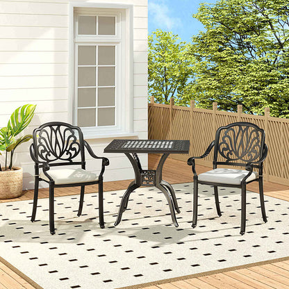 Black Cast Aluminum Outdoor Dining Table