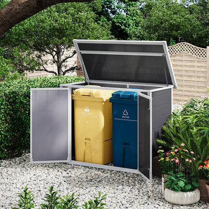 5x2ft Grey Aluminum Alloy Garden Bin Storage Shed