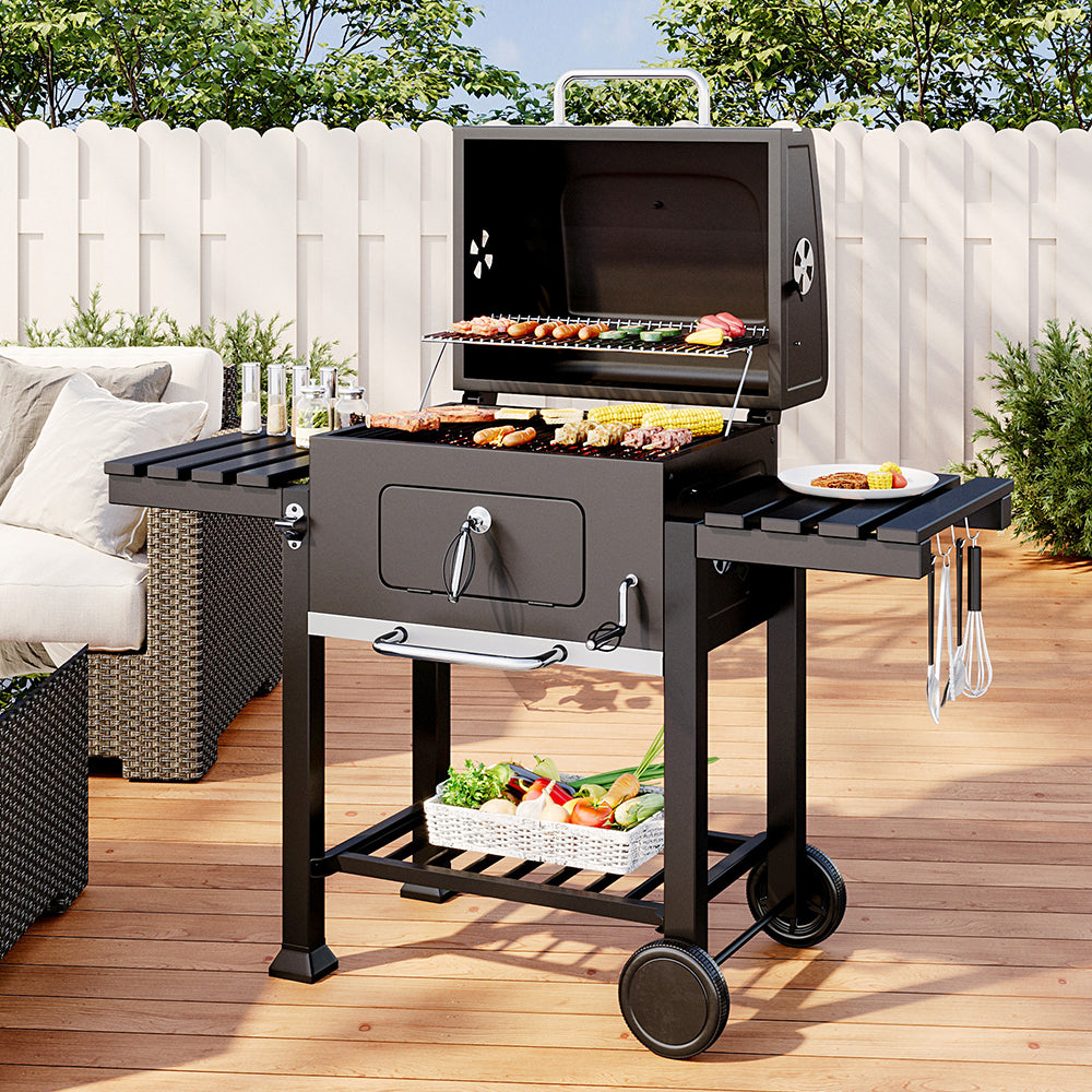 138CM Wide BBQ Grill Side Shelves