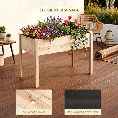 Elevated Rectangular Raised Garden Bed with Drainage Holes