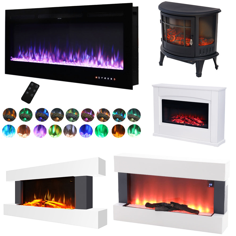 34 Inch Freestanding Fireplace Suite 1800W with Mantel