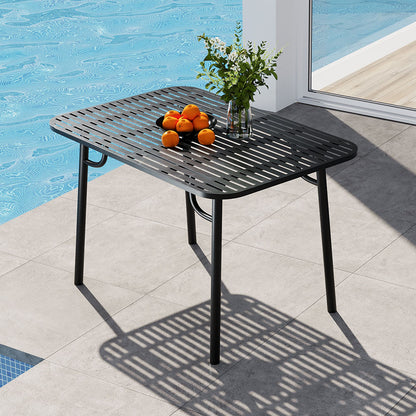Black Wrought Iron Garden Patio Metal Table