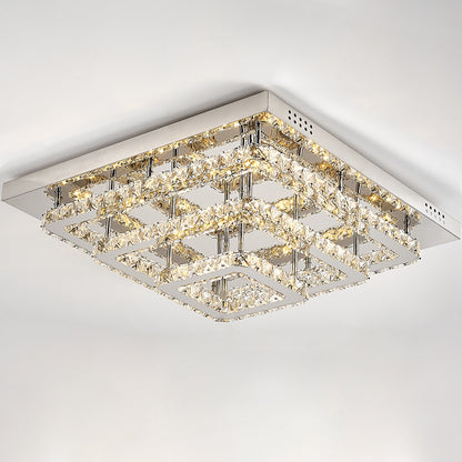 Square Large-size Glamourous Crystal LED Ceiling Light