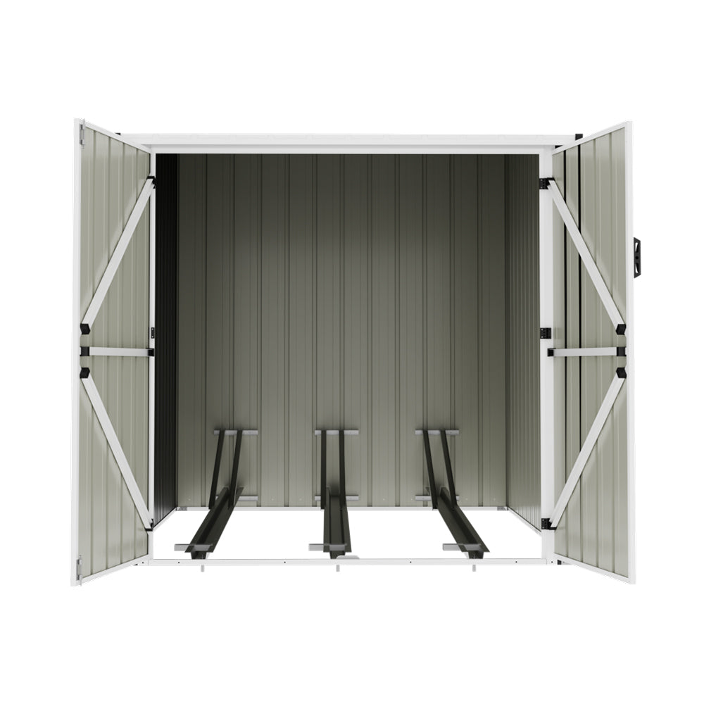 Outdoor Metal Storage Shed For 3 Bicycles