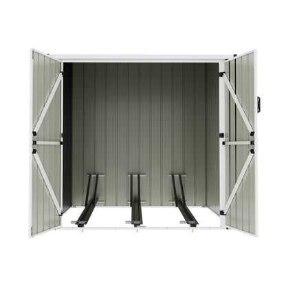 Outdoor Metal Storage Shed For 3 Bicycles
