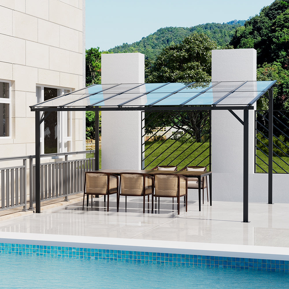 3X4.2M Wall-Mounted Patio Canopy