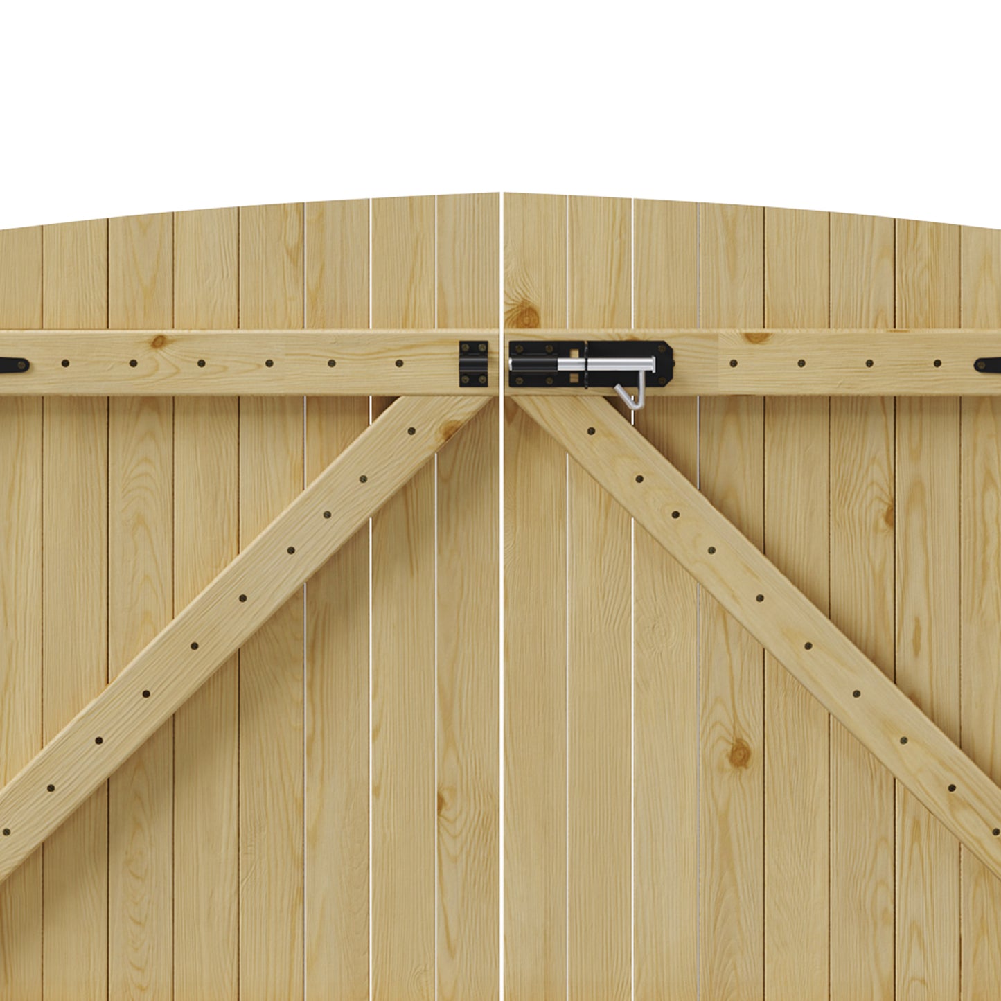 6ft x 6ft Heavy Duty Wooden Double Door with Reinforced Braces