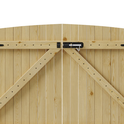 6ft x 6ft Heavy Duty Wooden Double Door with Reinforced Braces