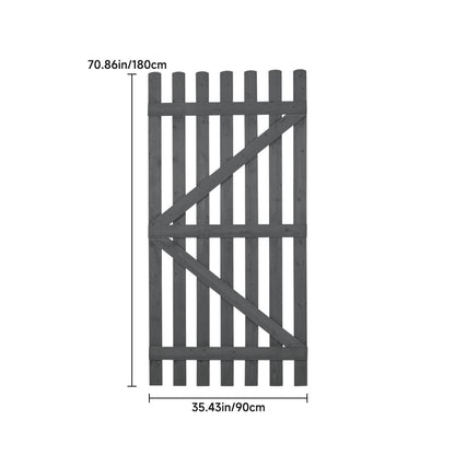 90x180cm Garden Wood Fence Gate with Latch