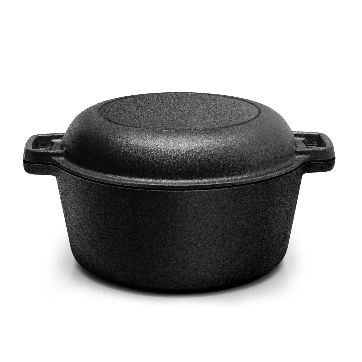 2-in-1 5L Cast Iron Dutch Oven with Reversible Lid