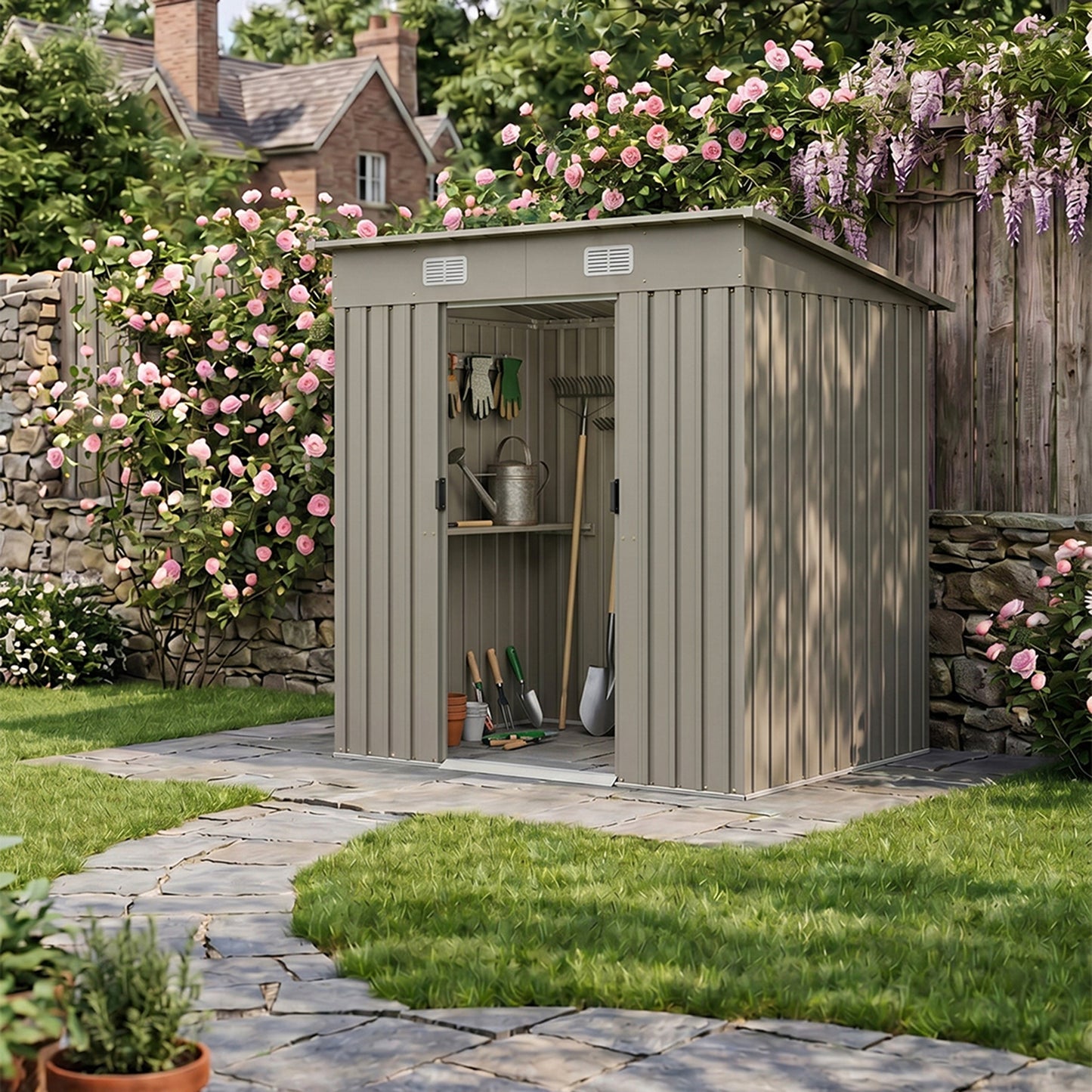 4 x 6FT Metal Garden Storage Shed