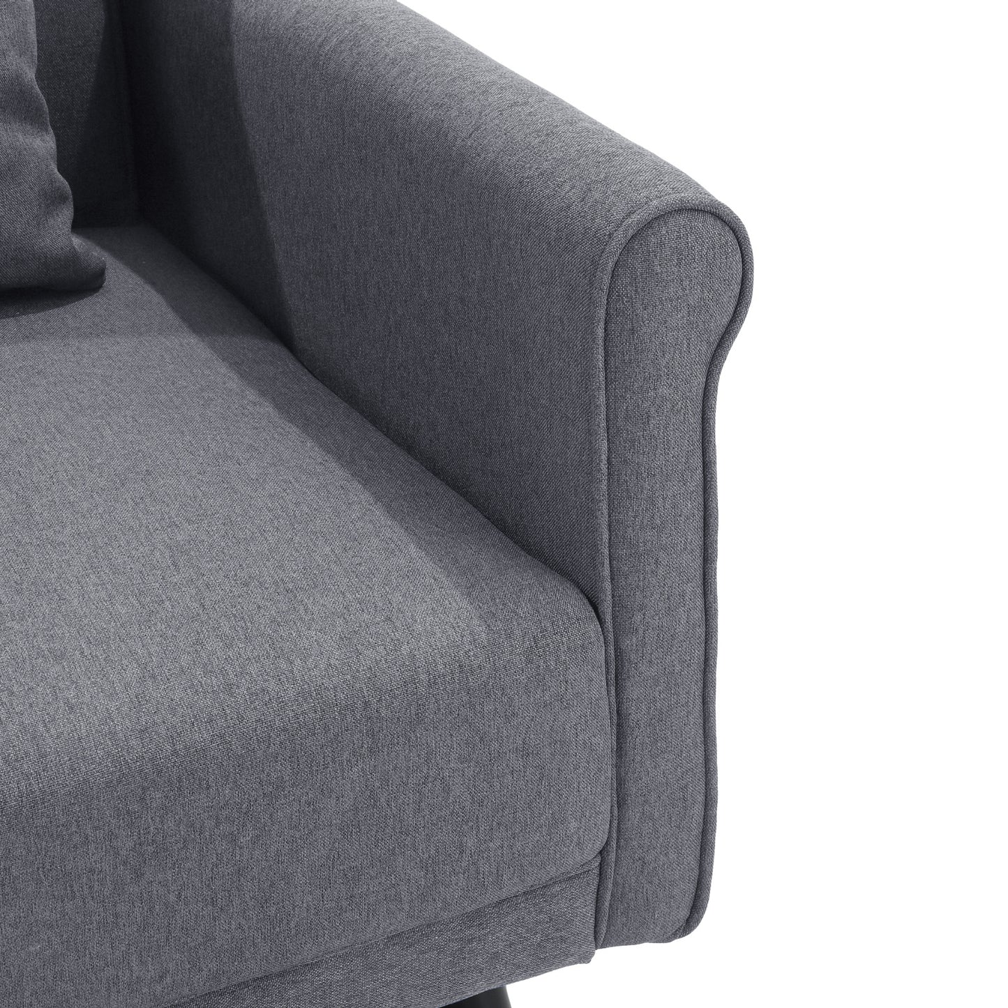 Contemporary Upholstered Love Seat with Rolled Arms