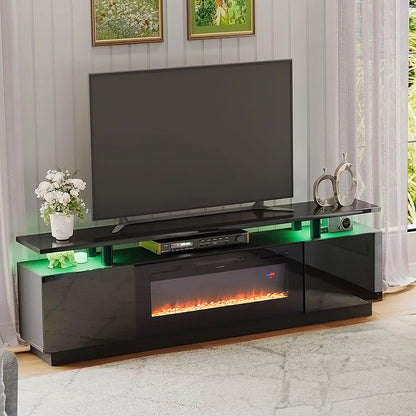 Recessed Electric Fireplace TV Stand with Remote Control