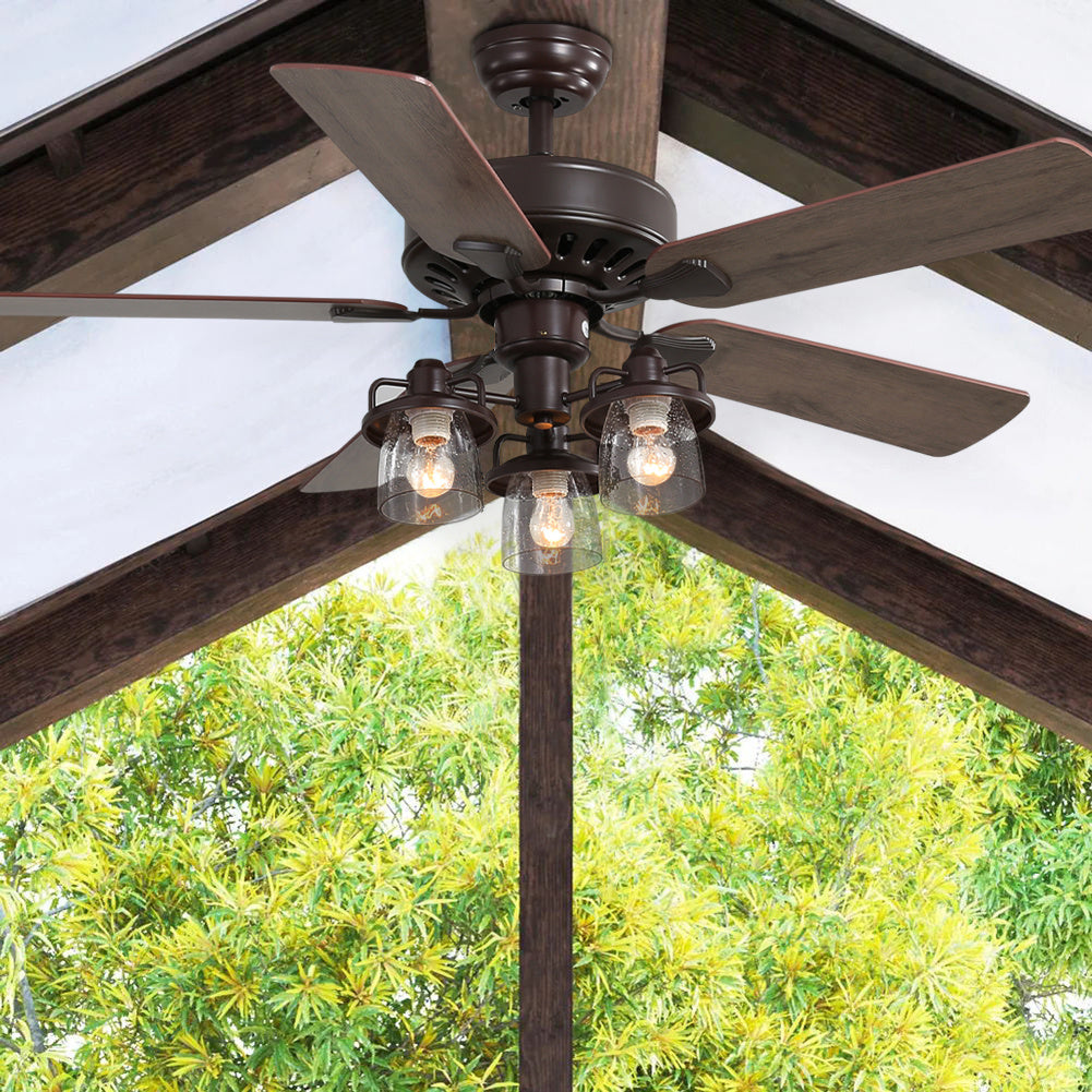 5-Blade Ceiling Fan Light with Remote