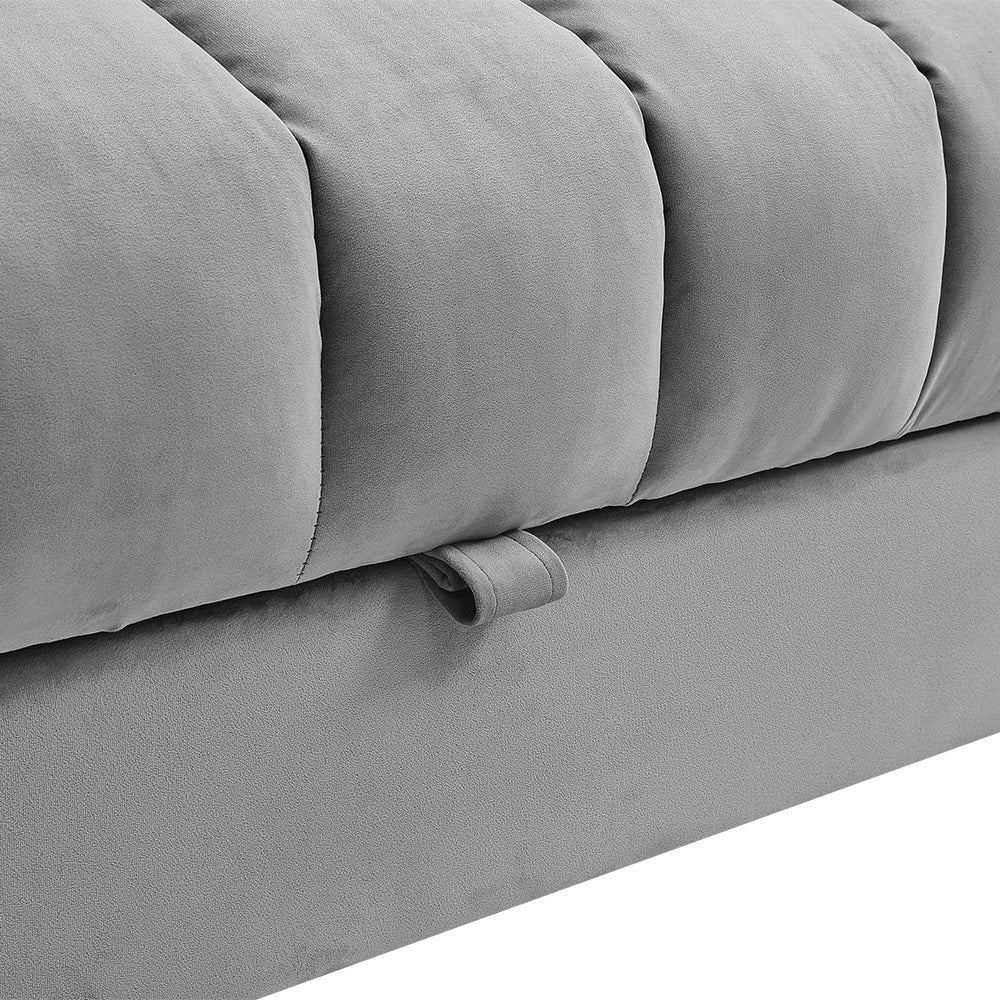 Grey Channel Sleeper Sofa Bed