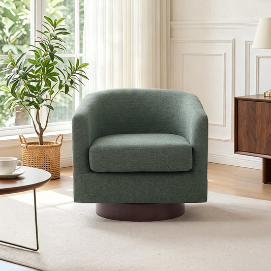 360° Swivel Upholstered Barrel Accent Chair Armchair