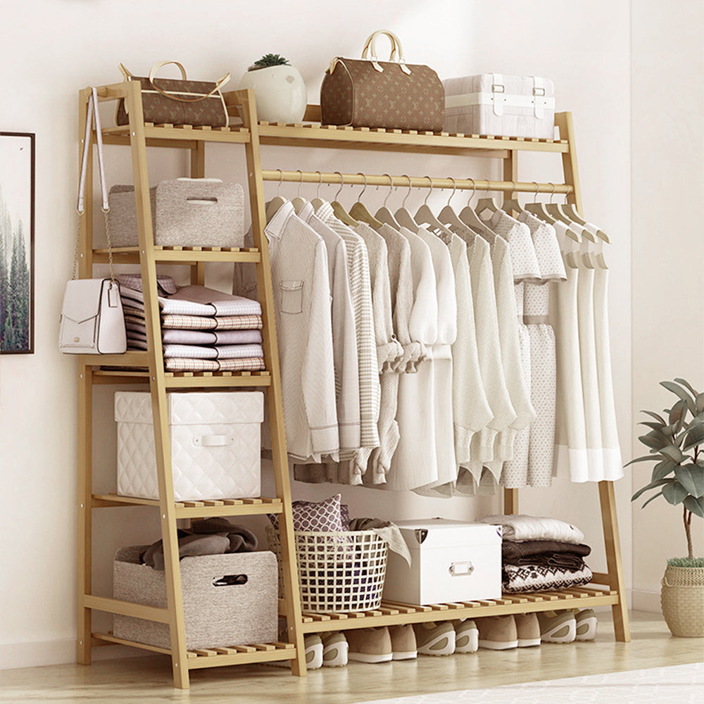 Bamboo Bedroom Garment Clothes Rack Natural – Garden Sanctuary