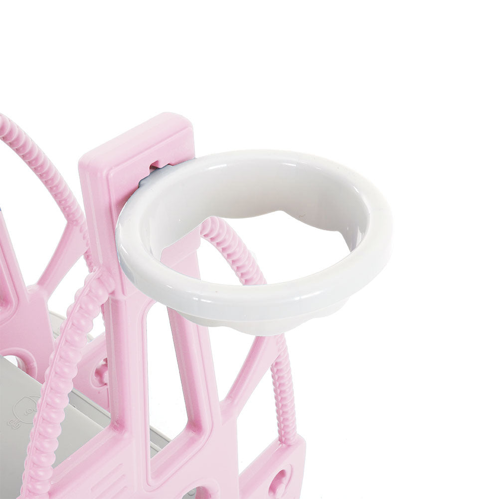 Blue/Pink 3 in 1 Kids Swing and Slide Set Toddler Climber Playset