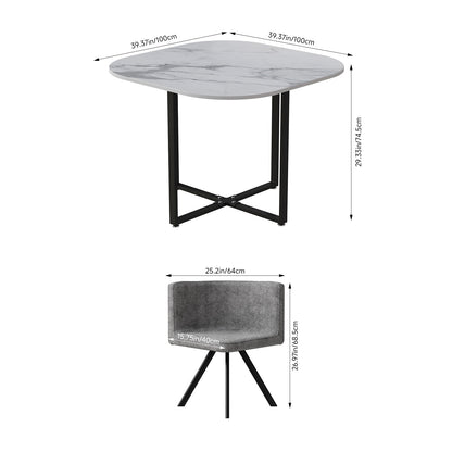 Dining Table Set with 4 Chairs