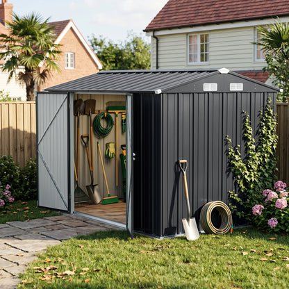 10x7 FT Large Metal Garden Tool Storage Shed