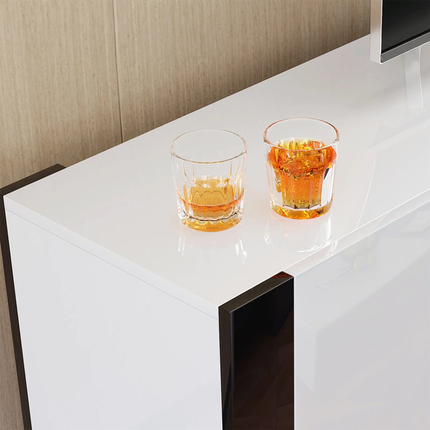 Recessed Electric Fireplace TV Stand with Remote Control