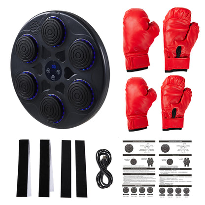 Wall-Mounted Adjustable Music Boxing Machine with LED Lights
