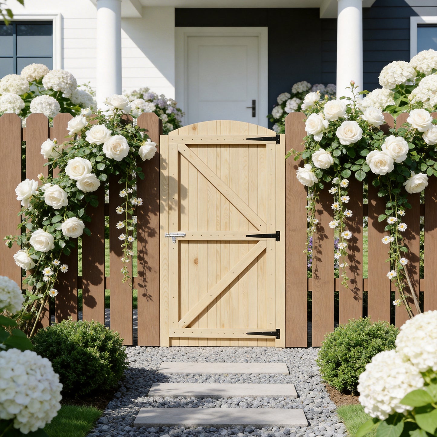 83cm W Arch Top Strong Garden Gate with Latch