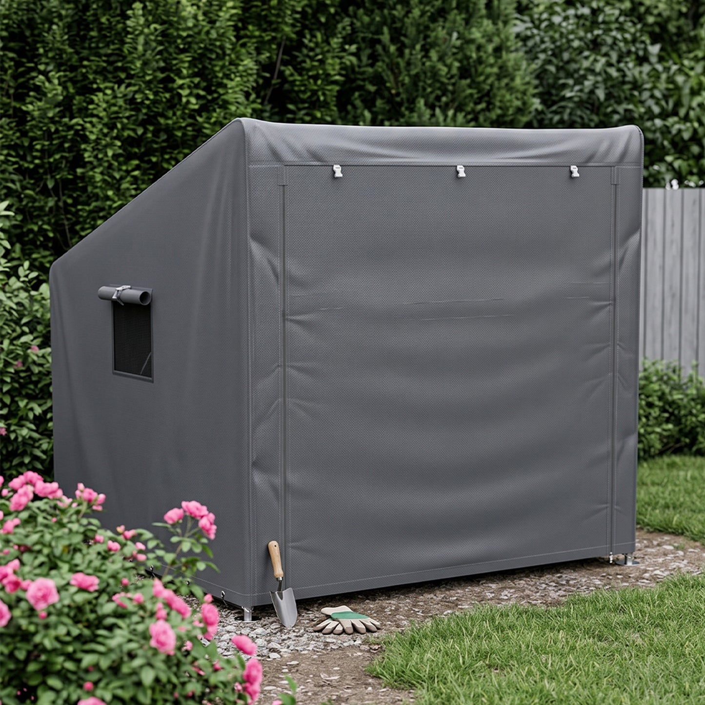 Large Outdoor Bicycle Storage Shed with Waterproof PE Fabric