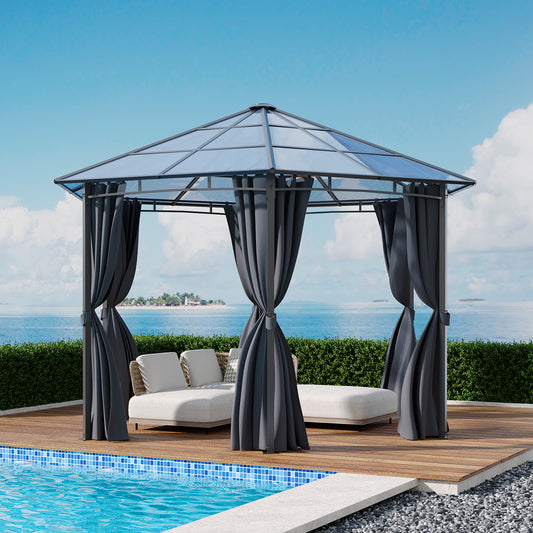 Dark Grey Aluminum & Steel Hexagonal Polycarbonate Canopy