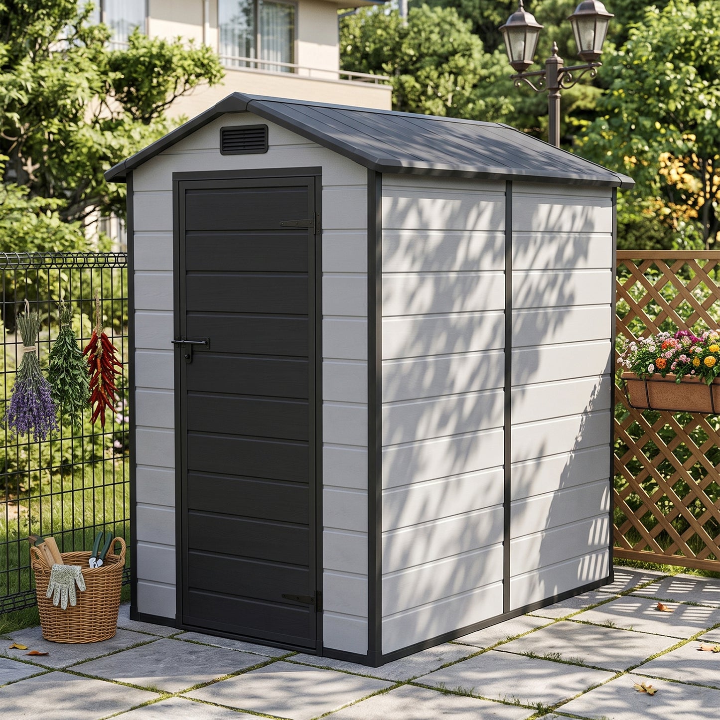 4x6 FT Outdoor Garden Plastic Storage Shed